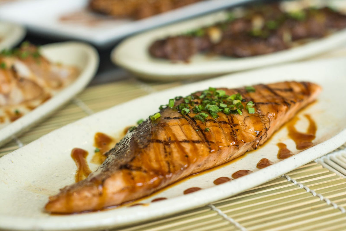 Maple glazed salmon fillet