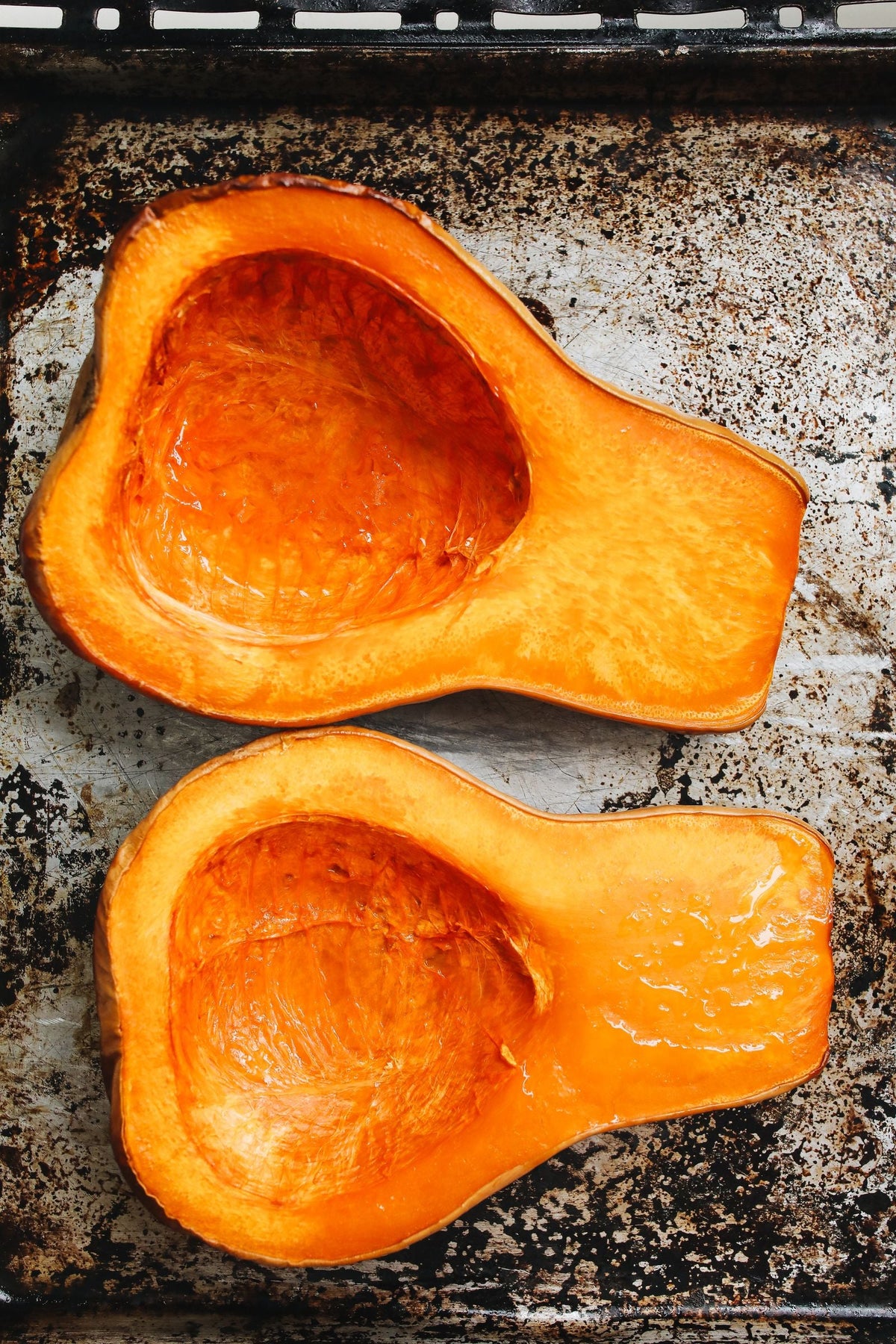 Roasted butternut squash halves